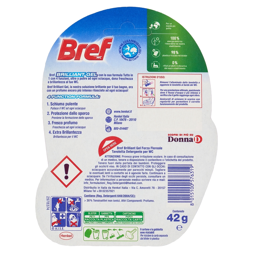BREF WC Brilliant Gel Tutto in 1 Forza Floreale 42 g
